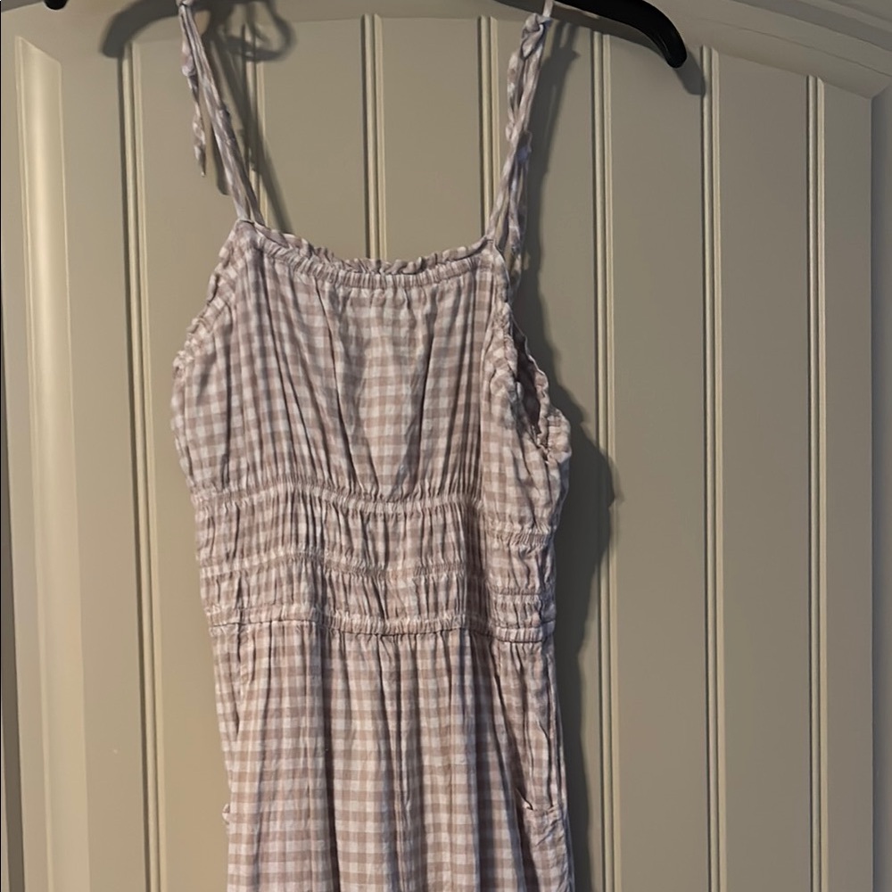 Kids Gingham One Piece in Beige